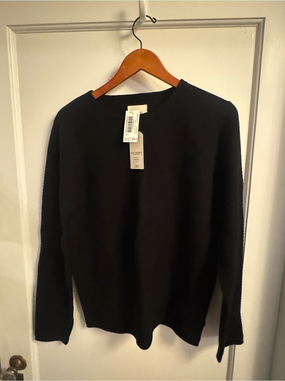 Men's Black Crewneck Sweater by Society